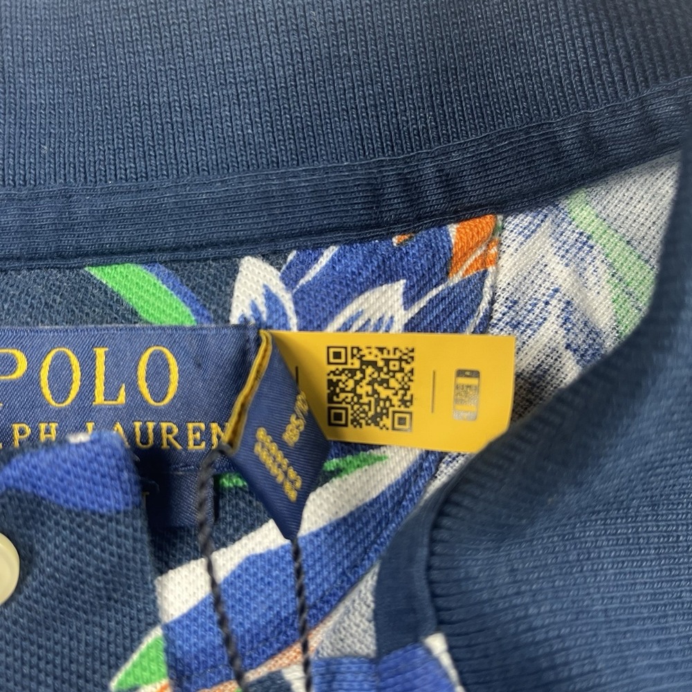 Polo Ralph Lauren Classic Fit Polo Shirt Mens XL Navy Floral Graphic NEW - Picture 8 of 10